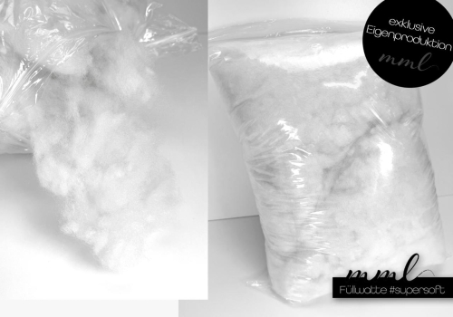500g Füllwatte / Bastelwatte weiss (supersoft - ideal für Pipsie - Kuschelkissen)