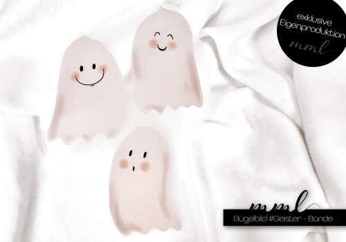 Bügelbild kleine Gespenster / Geister Bande - gruselig süß :) Happy Halloween