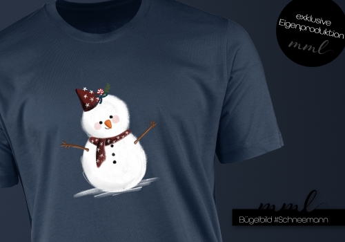 Bügelbild Schneemann klein