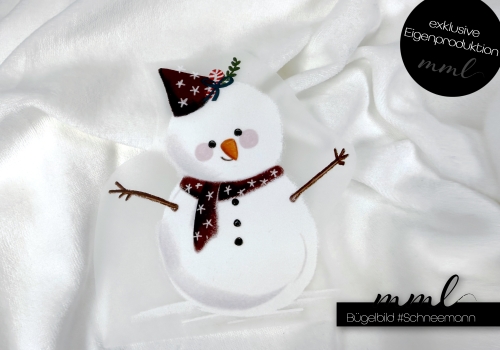 Bügelbild Schneemann groß