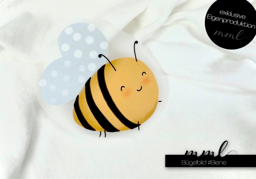 Bügelbilder kleine Biene / Bienchen aquarell - klein