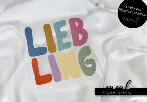 Bügelbilder Liebling - süßer Statement - Plott - groß