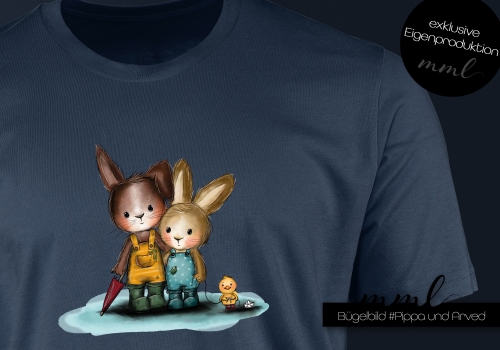 Bügelbilder Pippa und Arved / Herbst Hasen Häschen