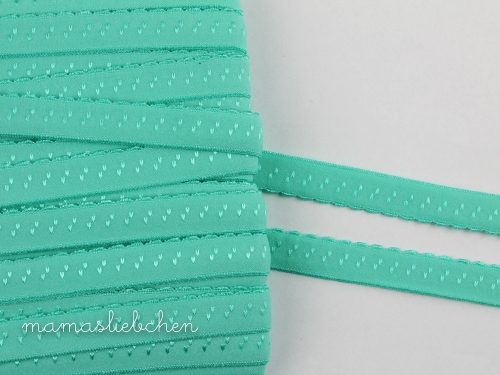 elastisches Schrägband mit Borte #altgrün (1,0m)