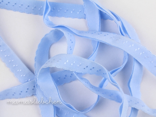 elastisches Schrägband mit Borte #hellblau (1,0m)