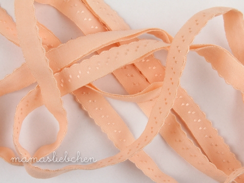 elastisches Schrägband mit Borte #lachs (1,0m)