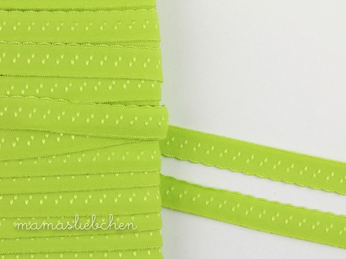 elastisches Schrägband mit Borte #limette (1,0m)