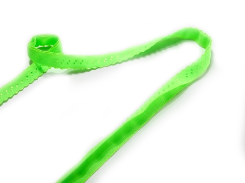 elastisches Schrägband mit Borte #neon grün (1,0m)