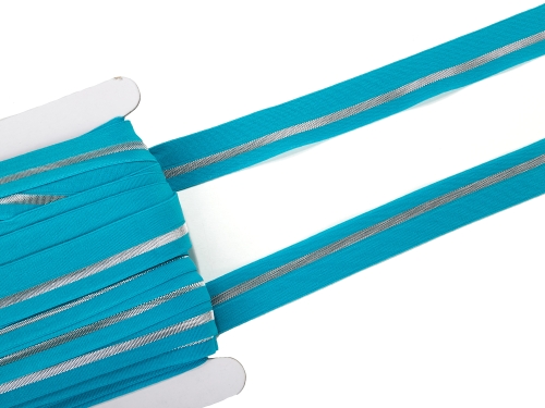 elastisches Schrägband mit Lurex-Streifen #dunkelmint (1,0m)