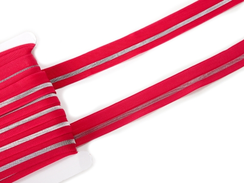 elastisches Schrägband mit Lurex-Streifen #fuchsia (1,0m)