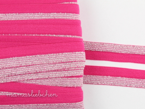 elastisches Schrägband Polyamid Glitzer #fuchsia (1,0m)