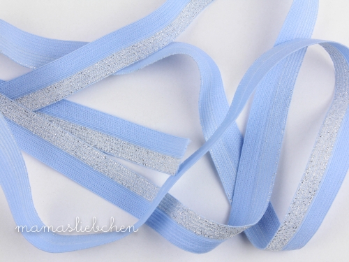 elastisches Schrägband Polyamid Glitzer #hellblau (1,0m)