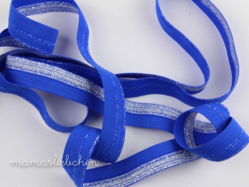 elastisches Schrägband Polyamid Glitzer #kobalt (1,0m)