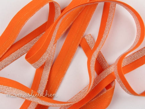 elastisches Schrägband Polyamid Glitzer #orange (1,0m)