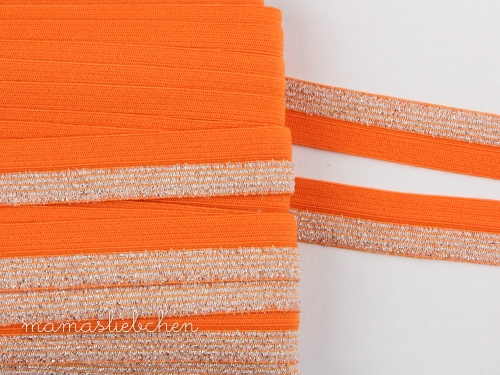 elastisches Schrägband Polyamid Glitzer #orange (1,0m)