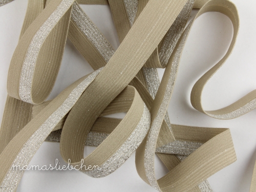 elastisches Schrägband Polyamid Glitzer #sand (1,0m)