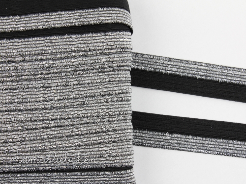 elastisches Schrägband Polyamid Glitzer #schwarz (1,0m)