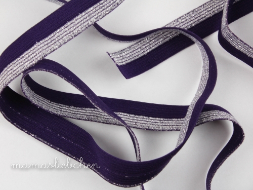 elastisches Schrägband Polyamid Glitzer #violet (1,0m)