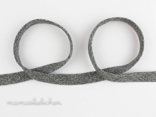 flache Kordel meliert 20 mm #hellgrau (1,0m)