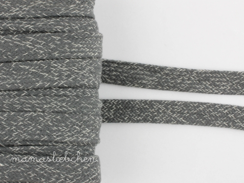 flache Kordel meliert 20 mm #hellgrau (1,0m)