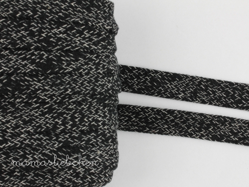 flache Kordel meliert 20 mm #schwarz (1,0m)