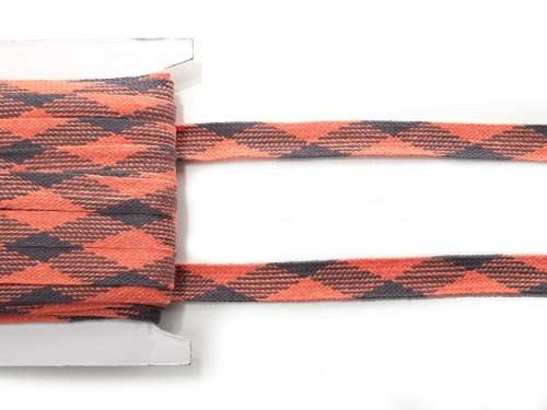 flache Kordel zweifarbig #orange- grau(1,0m)