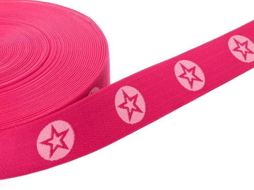 Gummiband 40mm Stern rund #pink-rosa (1,0m)