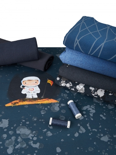 Jersey-Stoff Weltraum Astronaut Rakete 