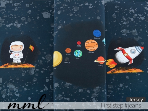 Jersey-Stoff Weltraum Astronaut Rakete 