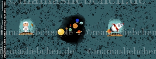 Jersey-Stoff Weltraum Astronaut Rakete 