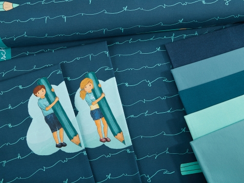 Jersey-Stoff Schule Einschulung 