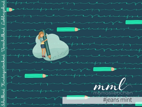 Jersey-Stoff Schule Einschulung 