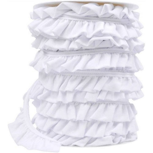 Liebchen-Jersey Volantband (30mm) #weiß (1,0m)