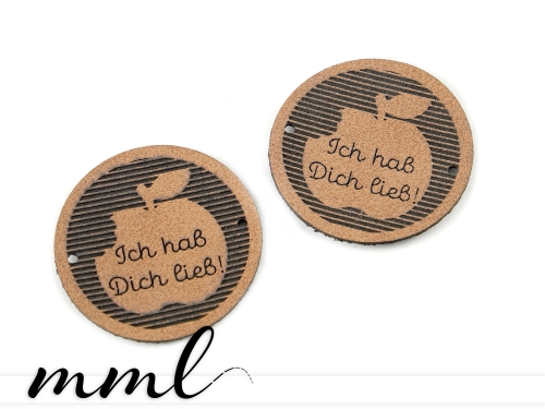 Kunstleder-Label-Set #apple bite (2er-Set)