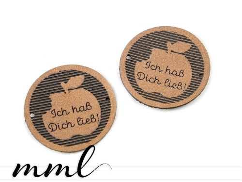 Kunstleder-Label-Set #apple bite (2er-Set)