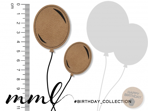 Kunstleder-Label-Set #Ballons (2er-Set Birthday Collection)