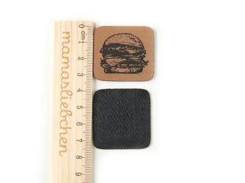 Kunstleder-Label-Set #Burgerlove (2er-Set)