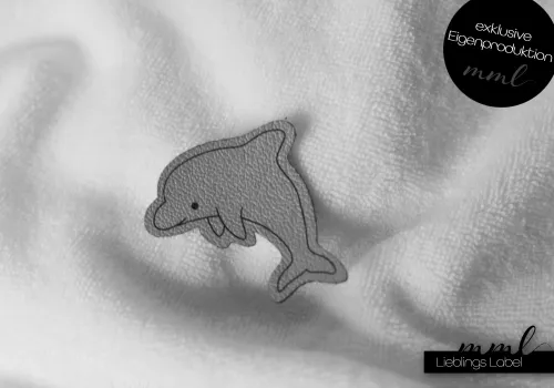 Kunstleder-Label-Set #Delfin grau (2er-Set)