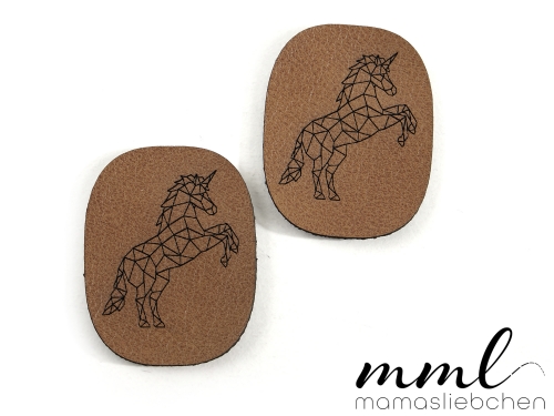 Kunstleder-Label-Set #Einhorn (2er-Set)