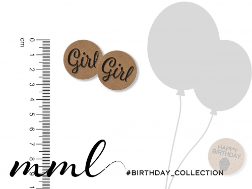Kunstleder-Label-Set #Girl (2er-Set Birthday Collection)