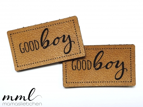 Kunstleder-Label-Set #good boy (2er-Set)