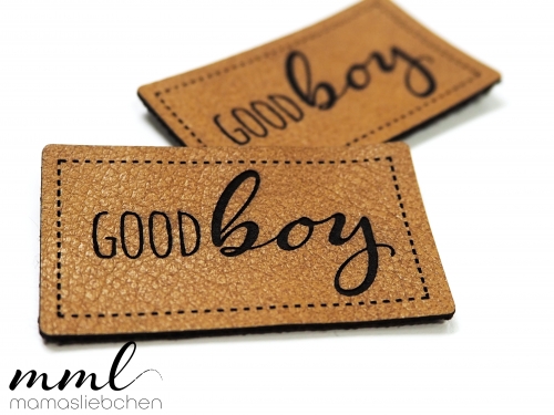 Kunstleder-Label-Set #good boy (2er-Set)