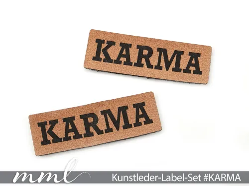 Kunstleder-Label-Set #KARMA (2er-Set)