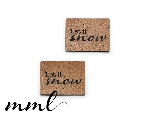 Kunstleder-Label-Set #Let it snow (2er-Set)