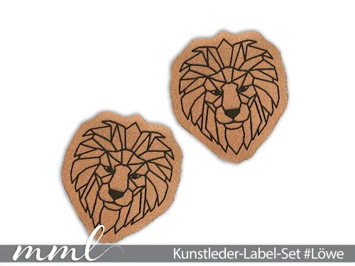 Kunstleder-Label-Set #Löwe (2er-Set)