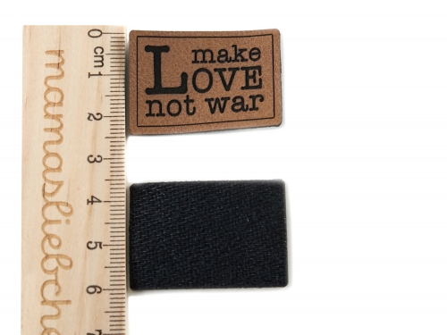 Kunstleder-Label-Set #make Love not war (2er-Set)