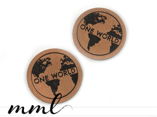 Kunstleder-Label-Set #One World (2er-Set)