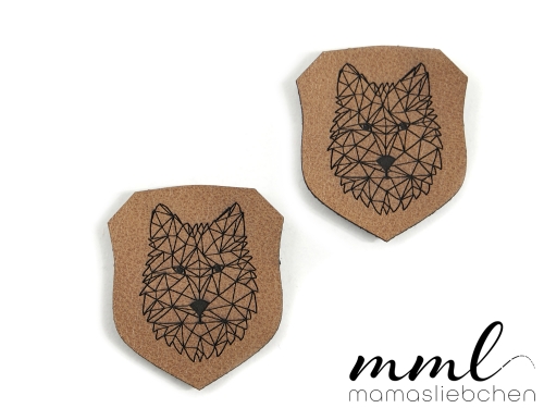 Kunstleder-Label-Set #Wolf (2er-Set)