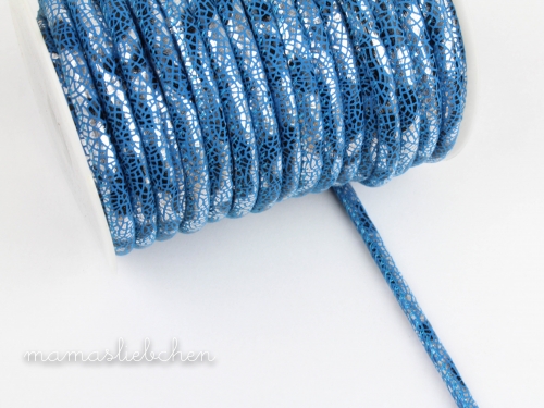 Lederkordel Glitzer #aqua (1,0m)