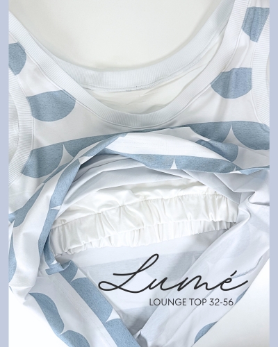 Näh Box Lounge Top Lumé - Näh Set inkl. 3m Stoff (für 2 Tops) Größe 32-56, A0 Druckbogen, E-Book, Nähzubehör (Bündchen, Gummib
